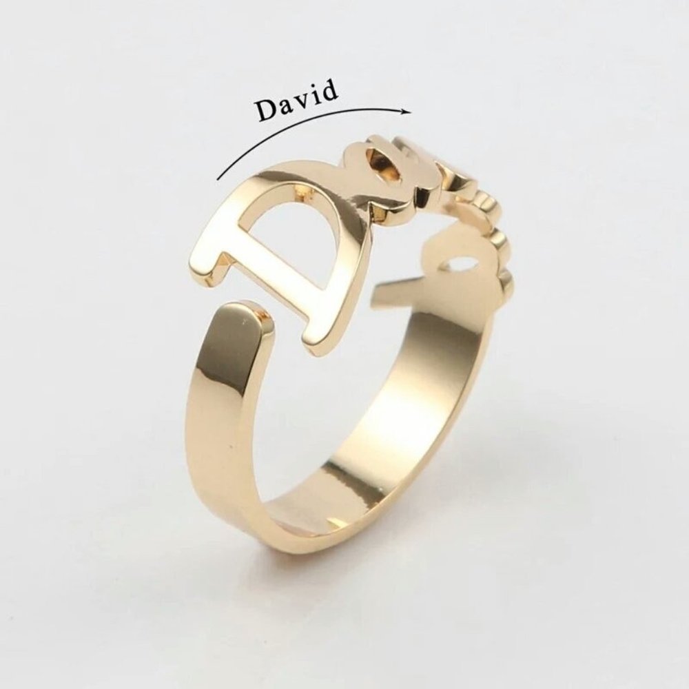 Customizable 2 Name Couple Rings, Rings R001 - Picture 4 of 12